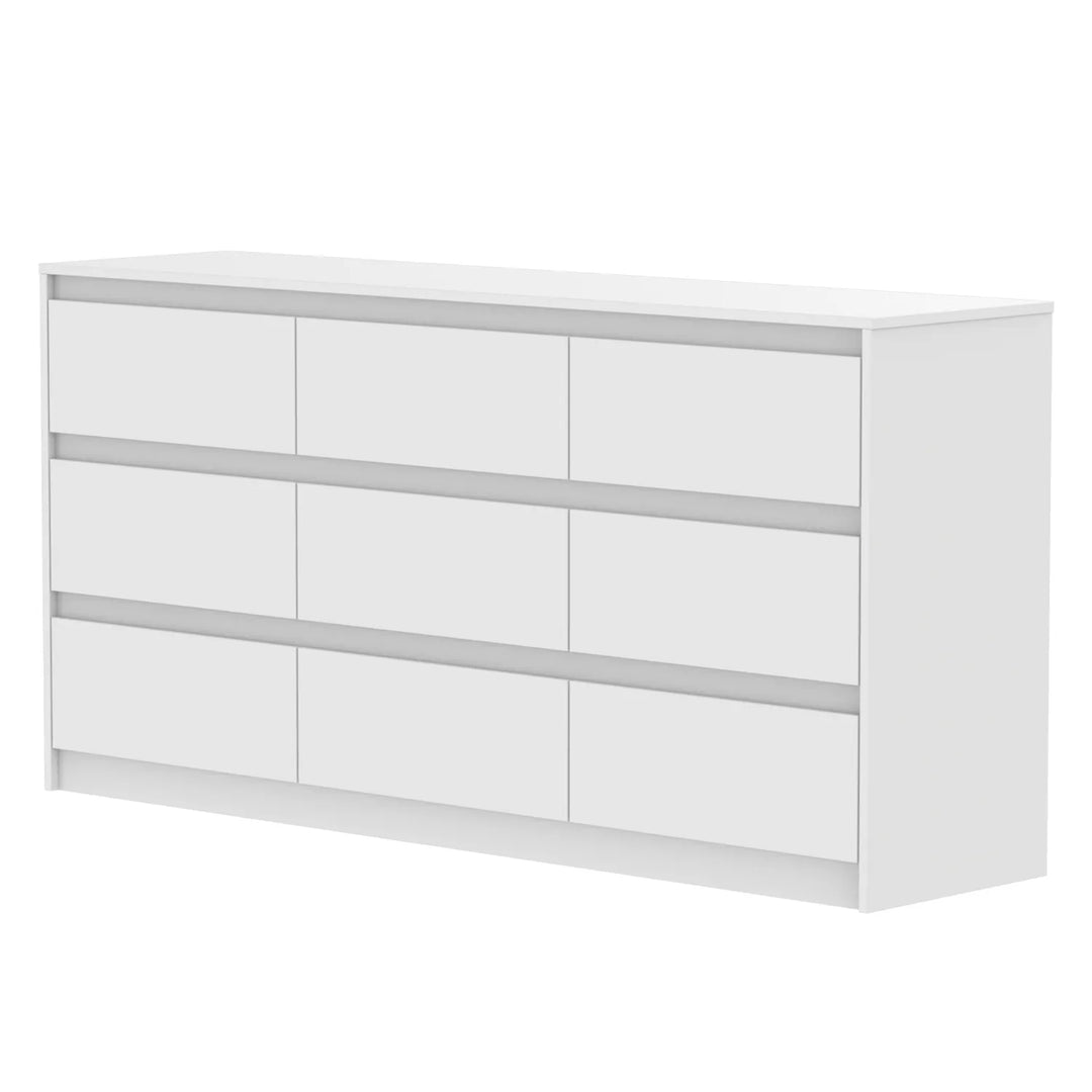 63"W 9 Drawer Dresser Accent Dresser for Living Room Bedroom Chest