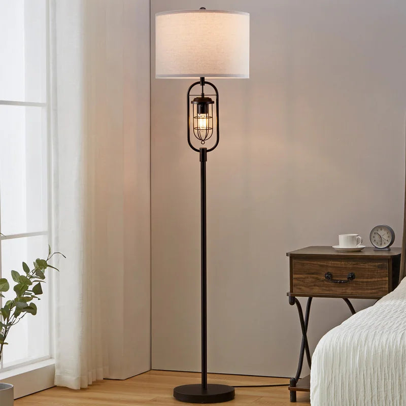 62.5 Inch Bronze Standard Floor Lamp with Night Light
