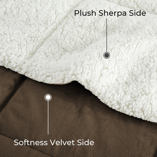 3 Piece Winter Reversible Comforter Set Faux Shearling Ultra Soft Minky Plush and Fuzzy Fleece Microfiber
