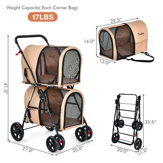 Foldable Pet Stroller With