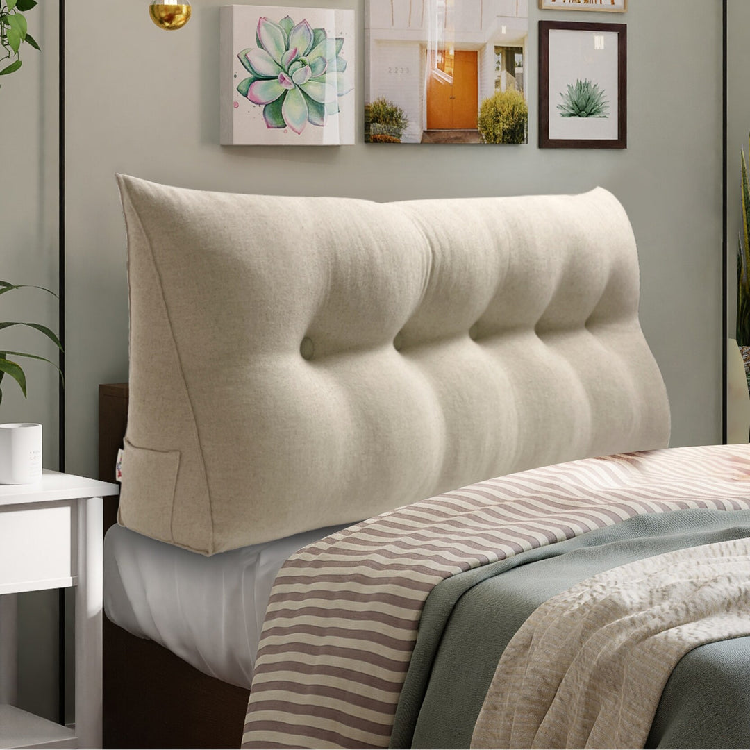 Bed Rest Wedge Reading Pillow Headboard Back Support Cushion