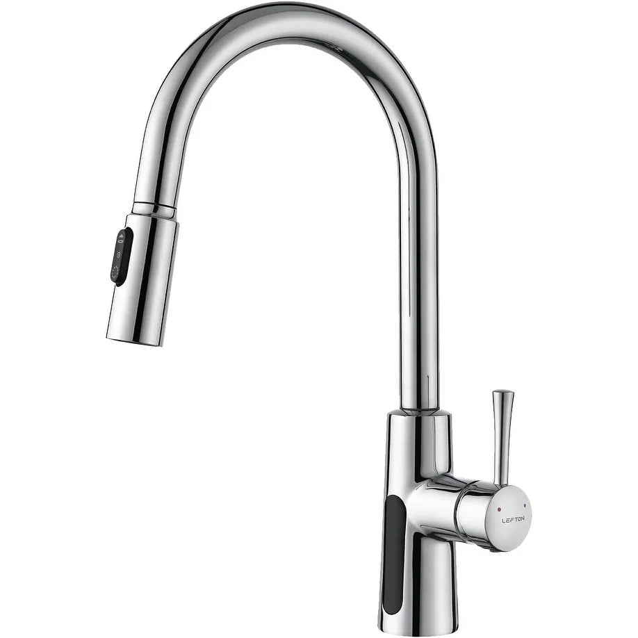 Pull-Down Kitchen Faucet with Temperature Display in Fahrenheit, 3 Water Outlet Modes, Faucet for Kitchen Sink, KF2501