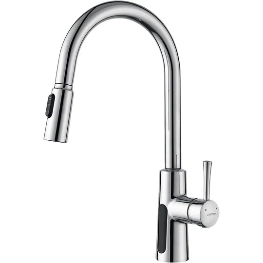 Pull-Down Kitchen Faucet with Temperature Display in Fahrenheit, 3 Water Outlet Modes, Faucet for Kitchen Sink, KF2501