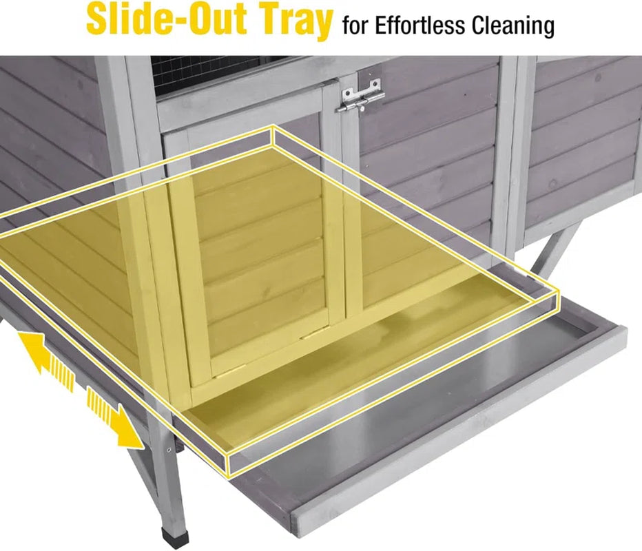 Chicken Coop for 2 Chickens Home Ues Outdoor Small Wooden Chicken House with Expandable Run for Poultry Duck Coop Pull Out Tray Quail Cage, Hen Habitat