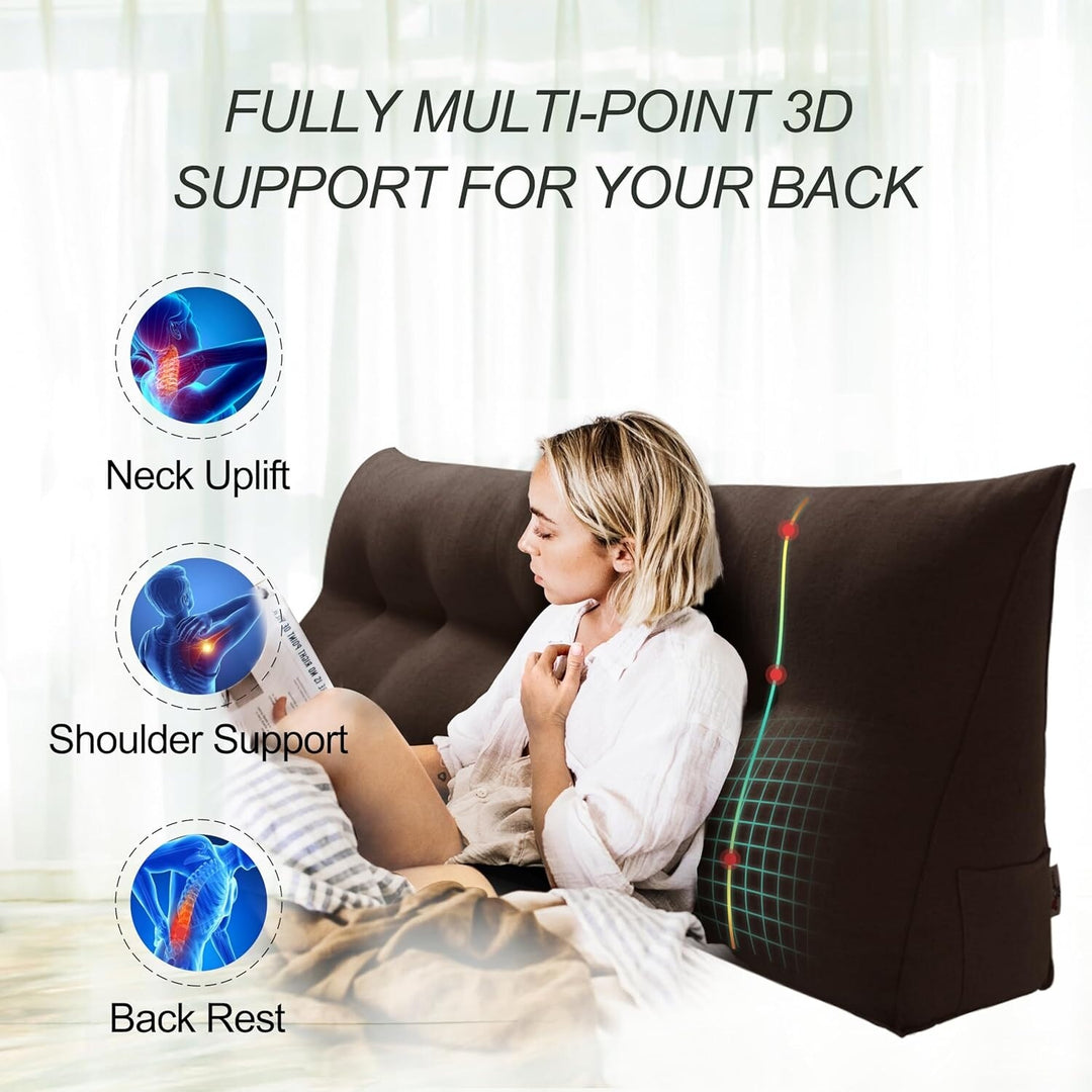 Bed Rest Wedge Reading Pillow Headboard Back Support Cushion
