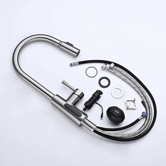 Pull-Down Kitchen Faucet with Temperature Display in Fahrenheit, 3 Water Outlet Modes, Faucet for Kitchen Sink, KF2501
