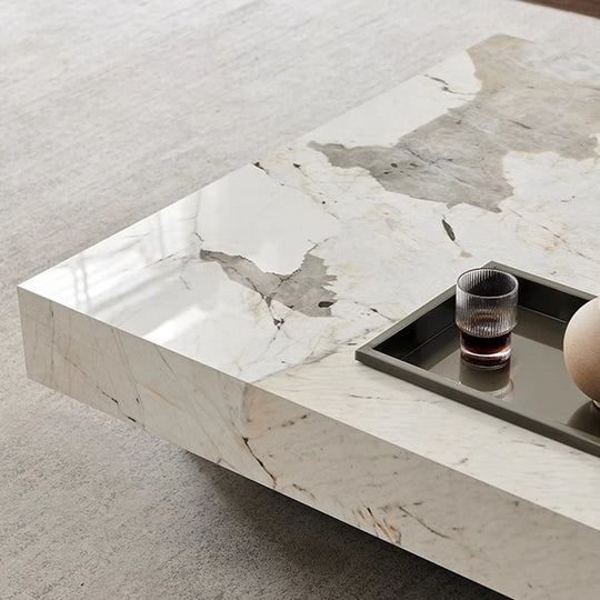 Light Luxury Sintered Stone Square Coffee Table