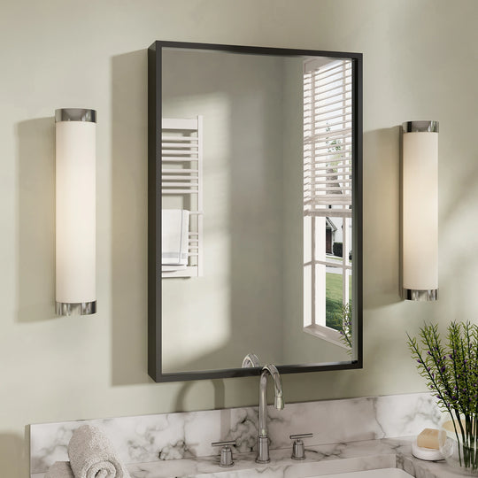 Modern Metal Framed French Cleat Mounted Wall Bathroom Vanity Mirror