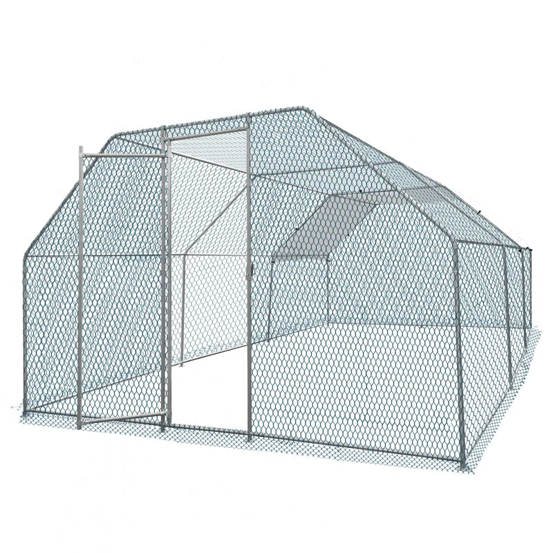 Large Metal Chicken Coop with Rain Cover