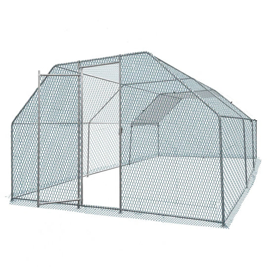 Large Metal Chicken Coop with Rain Cover