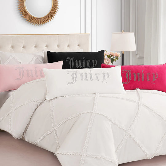 Silver Rhinestone Pillow 16" X 36"