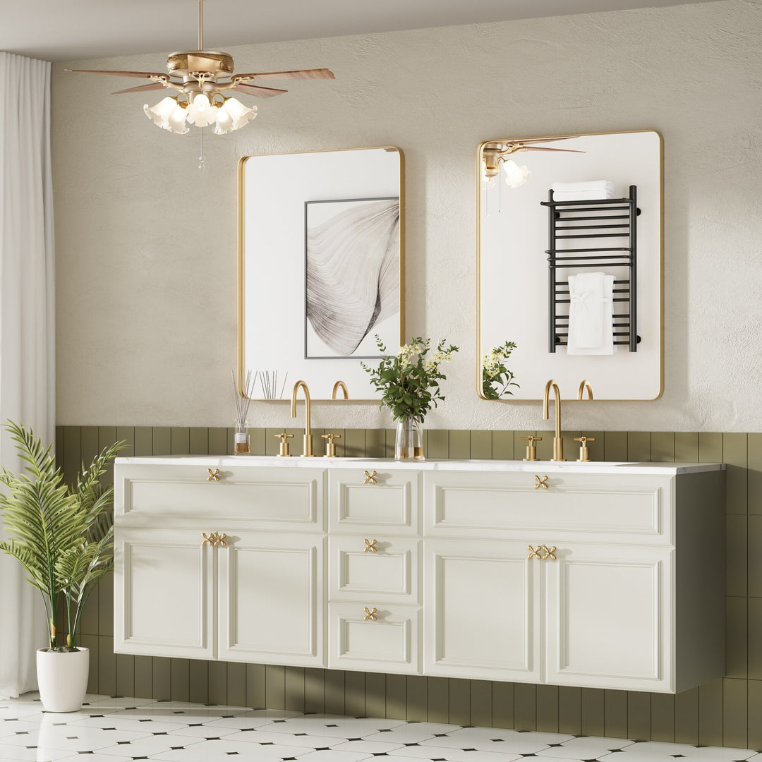 Modern Rounded Rectangle Metal Frame Wall Mirror