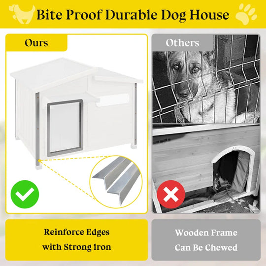 Haiya Dog House with Chew-Proof Iron Frame