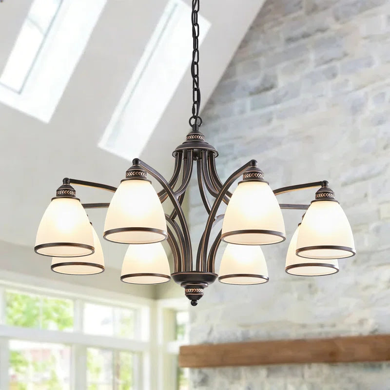 8-Light Steel Dimmable Classic / Traditional Chandelier