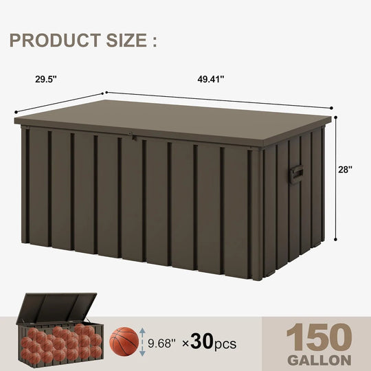 Outdoor Deck Box Waterproof Lockable Storage Box Container with Lid