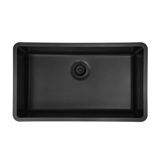 Drop-In Quartz 32 Inch Single Bowl Kitchen Sink Kit - 32"X19"