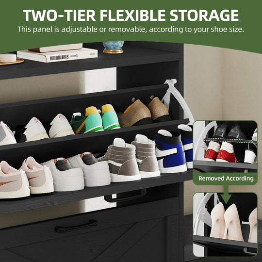 Shoe Storage Cabinet with Drawers Entryway Shoe Storage