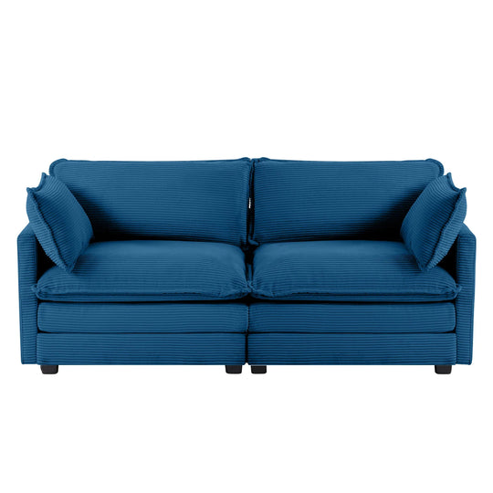 Corduroy Sectional Sofa with Removable Ottomans & Ultra-Soft Cushions for Living Room & Bedroom
