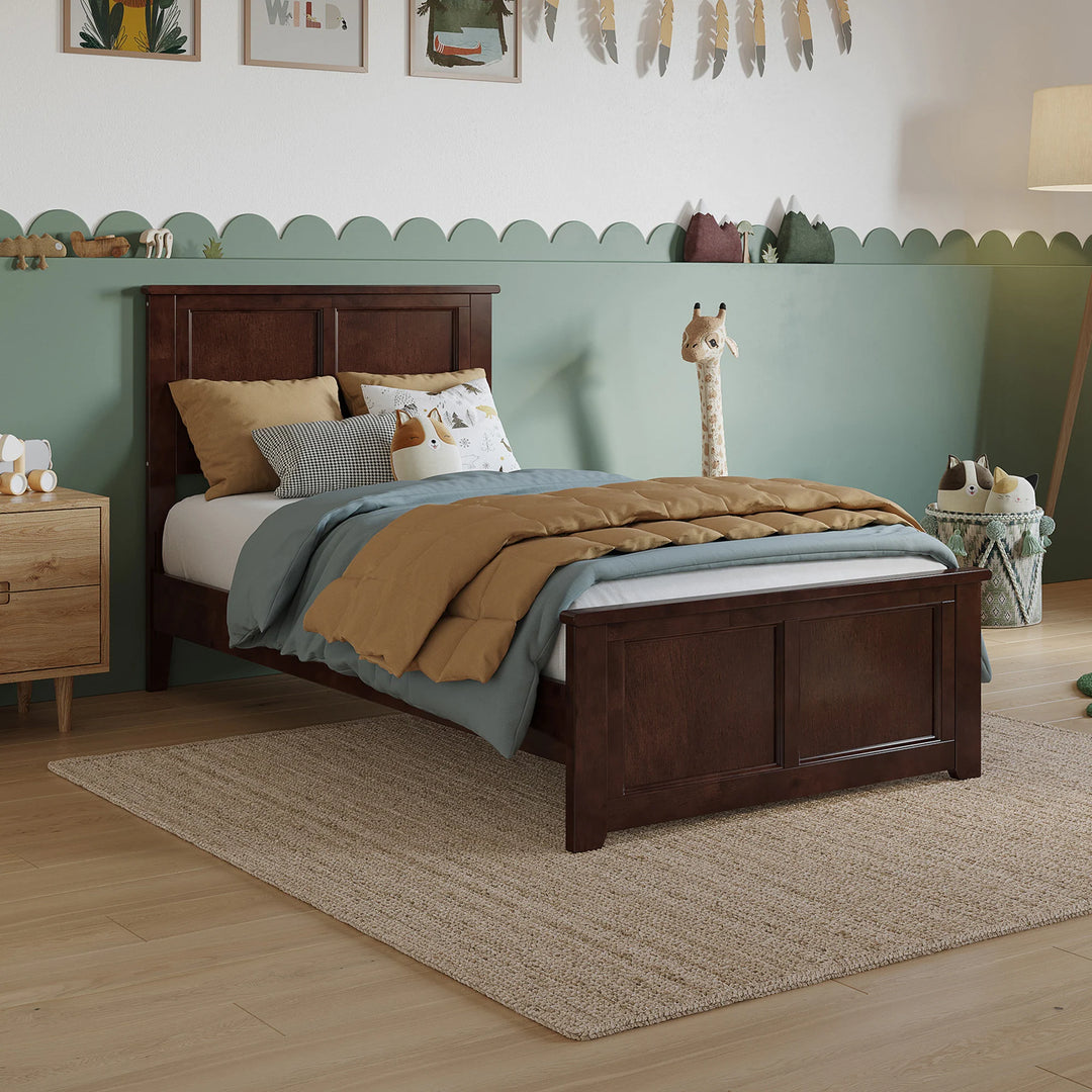 Charlotte Solid Wood Low Profile Platform Bed with Matching Footboard