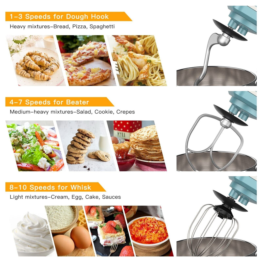 7.5 Quarts 10 Speed Tilt Head Kitchen Stand Mixer