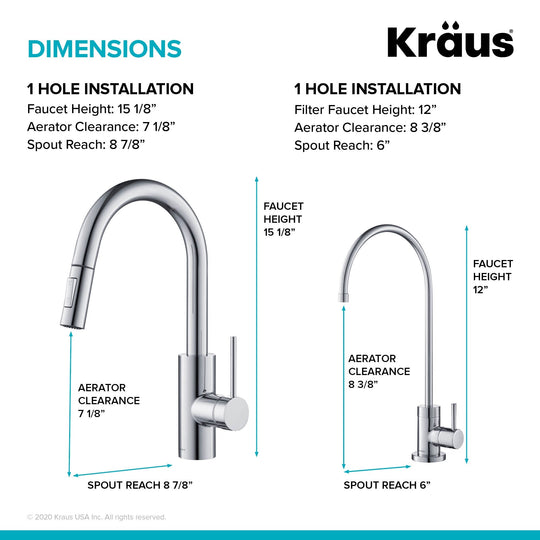 2-Function 1-Handle 1-Hole Pulldown Sprayer Brass Kitchen Faucet