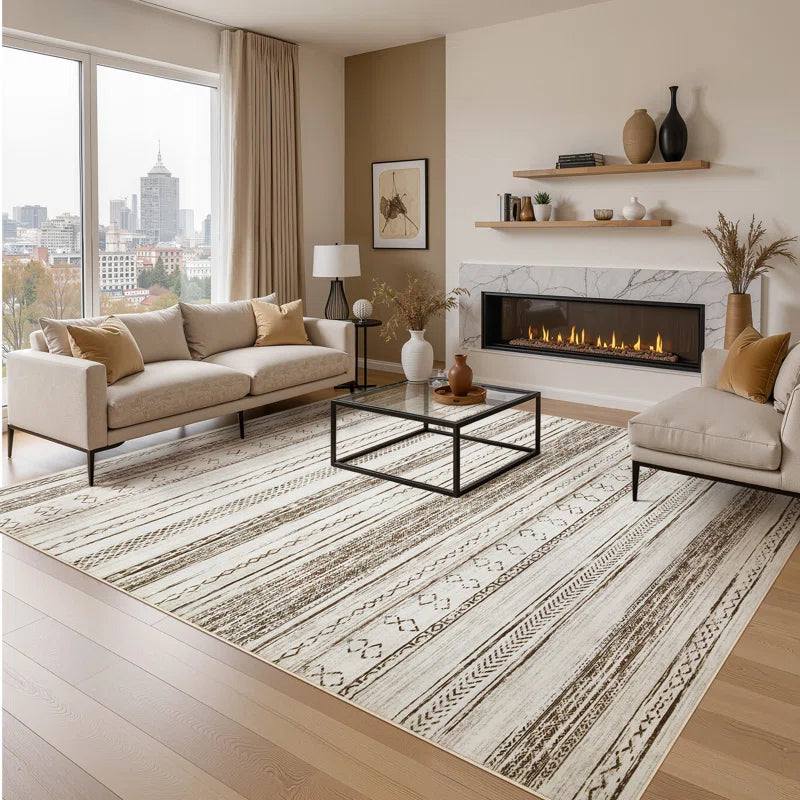 Anthonyville Area Rug Living Room Rugs: Washable Boho Large Neutral Farmhouse Soft Moroccan Stain Resistant Indoor Floor Carpet for Bedroom Nursery Kids Playroom Office Dining Room Home House Decor