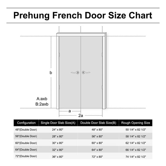 Interior Transparent Glass Doors Solid Wood French Door with Hardware Kit Jamb