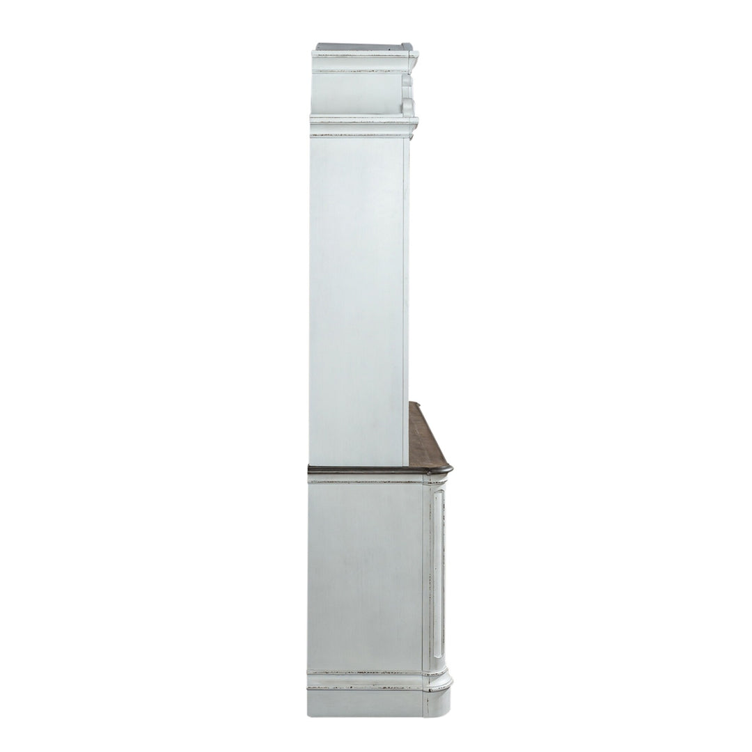 Magnolia Manor Antique White Weathered Bark Entertainment Center