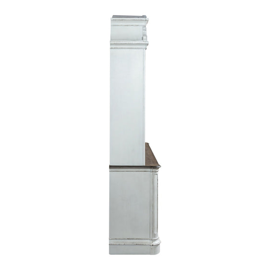 Magnolia Manor Antique White Weathered Bark Entertainment Center