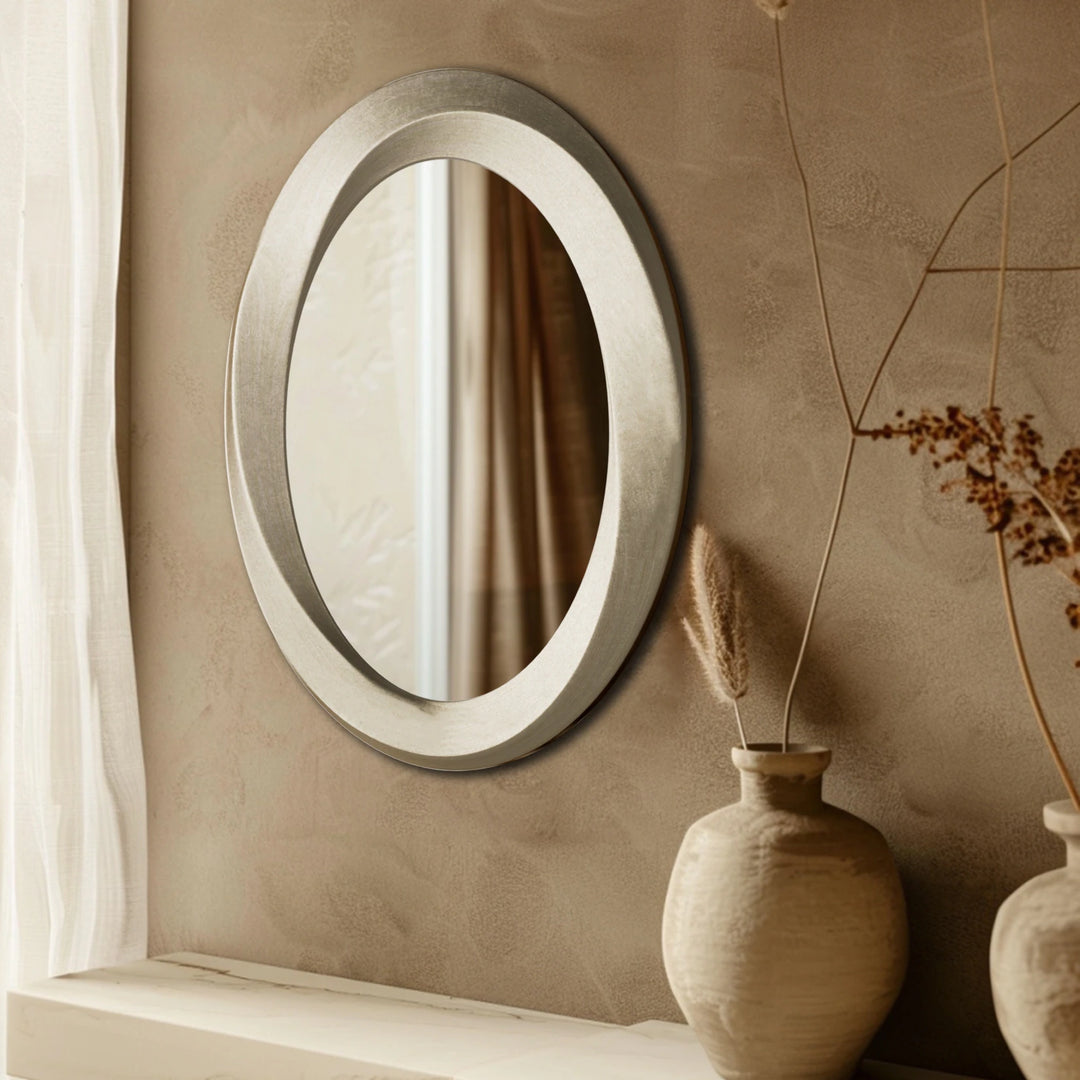 Antique Baroque Oval Wall Art Mirror Beveled Frame Accent Mirror