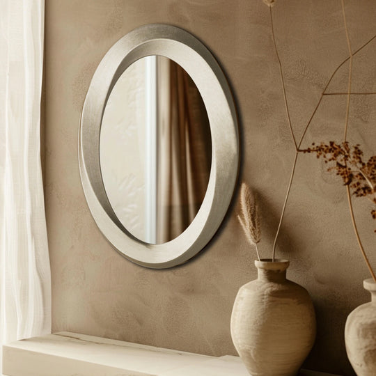 Antique Baroque Oval Wall Art Mirror Beveled Frame Accent Mirror