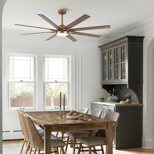 65-Inch Modern Reversible Dimmable Large Ceiling Fan with Light and Remote