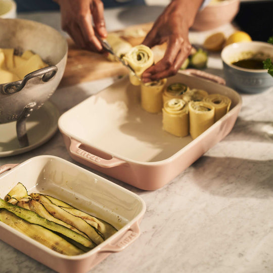 Ceramic 2-Pc Rectangular Baking Dish Set Macaron Pastel