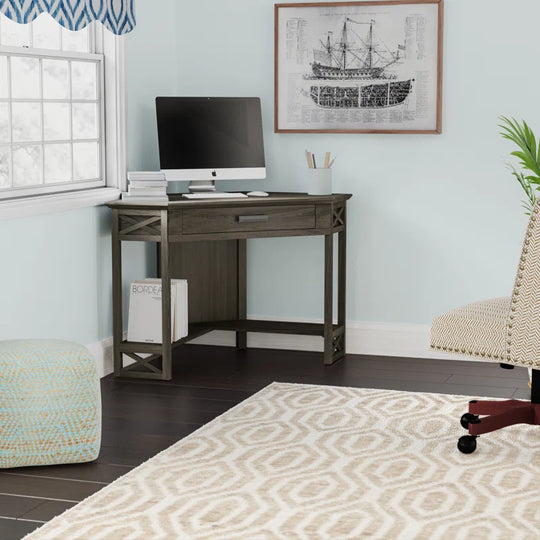 Moorton Corner Computer Desk Made with Solid Wood