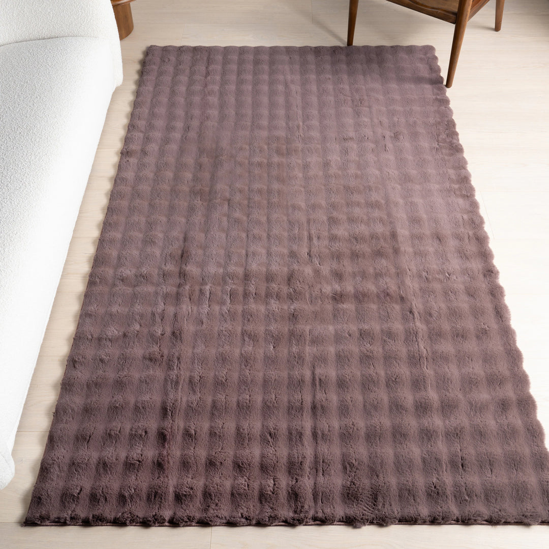 Jeni Solid Plush Machine Washable Area Rug