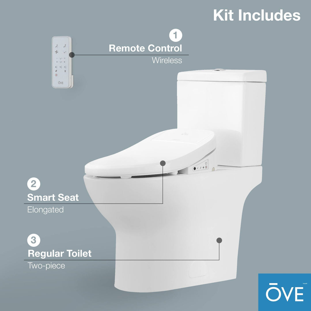 Felix Elongated Electric Bidet Toilet in White