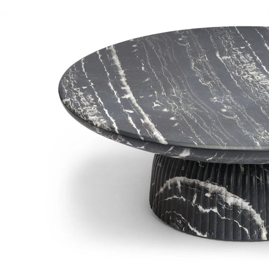 Maddox Single round Coffee Table Stone Marble Effect