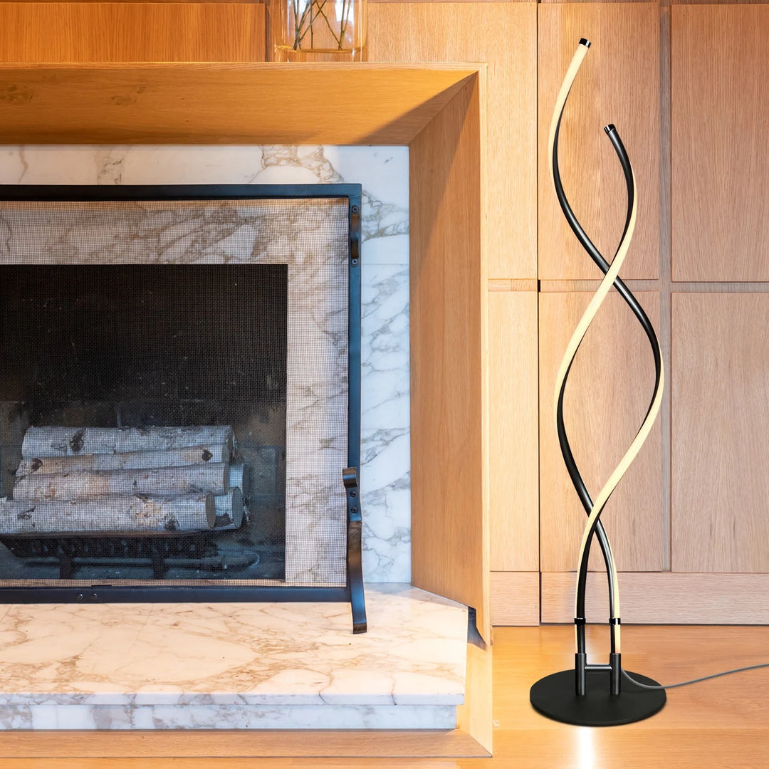 Embrace 60 In. Industrial 2-Light LED Super Bright Floor Lamp with Built-In 3-Way Dimmer Function