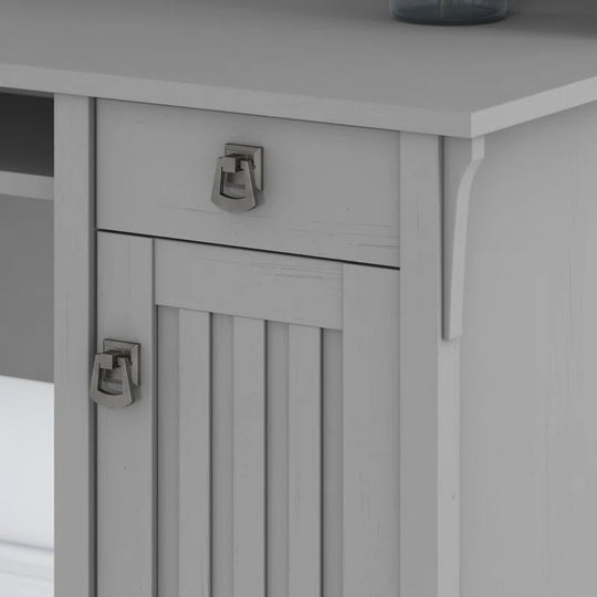 Paelynn L Shaped Credenza Desk with Hutch