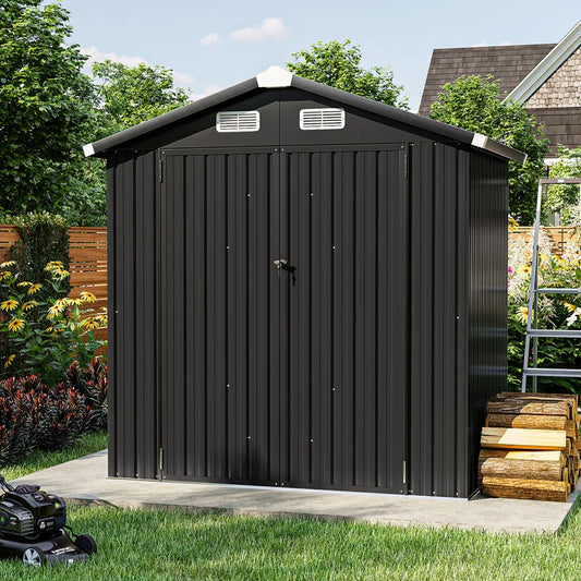 6.3 Ft. W X 4.2 Ft. D Steel Storage Shed with Door Lock