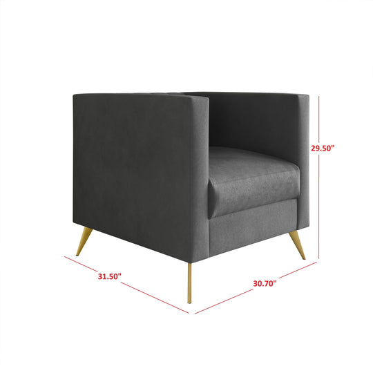 Clayfell Weiss Velvet Square Arm Chair/ Loveseat/ Sofa