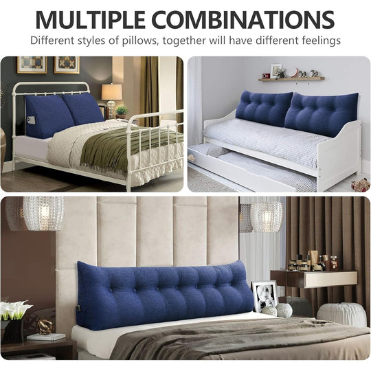 Bed Rest Wedge Reading Pillow Headboard Back Support Cushion