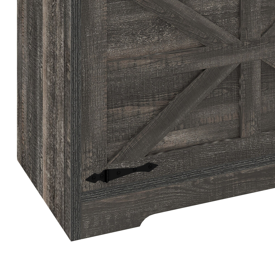Farmhouse Shoe Storage Bench and Shoe Cabinet with Flip Drawer & Flip-Top Storage