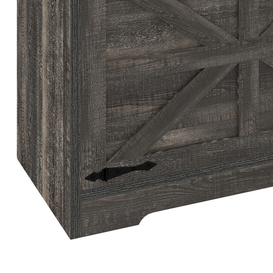 Farmhouse Shoe Storage Bench and Shoe Cabinet with Flip Drawer & Flip-Top Storage