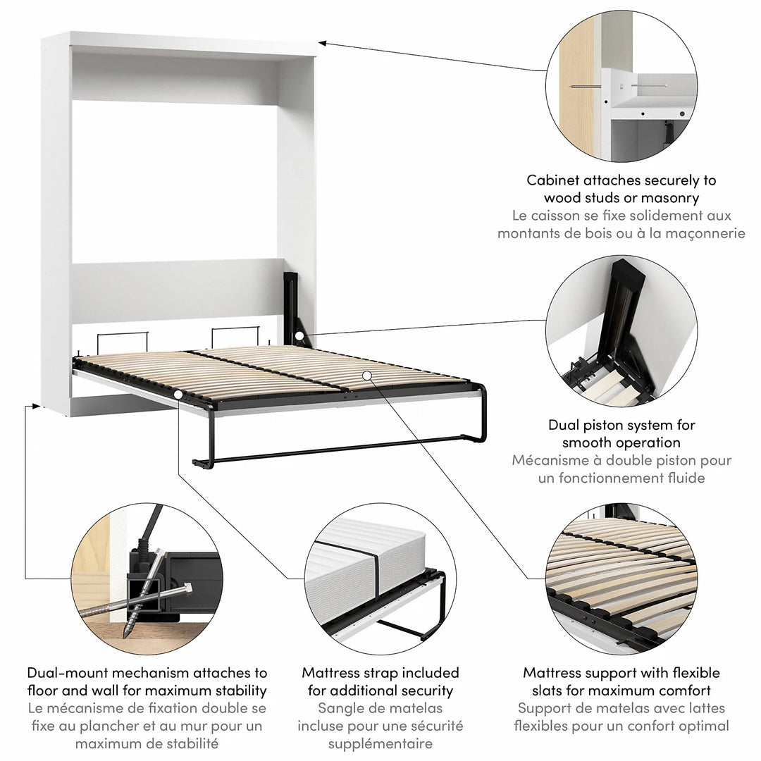 Pur 65W Queen Murphy Bed for Multipurpose Room by
