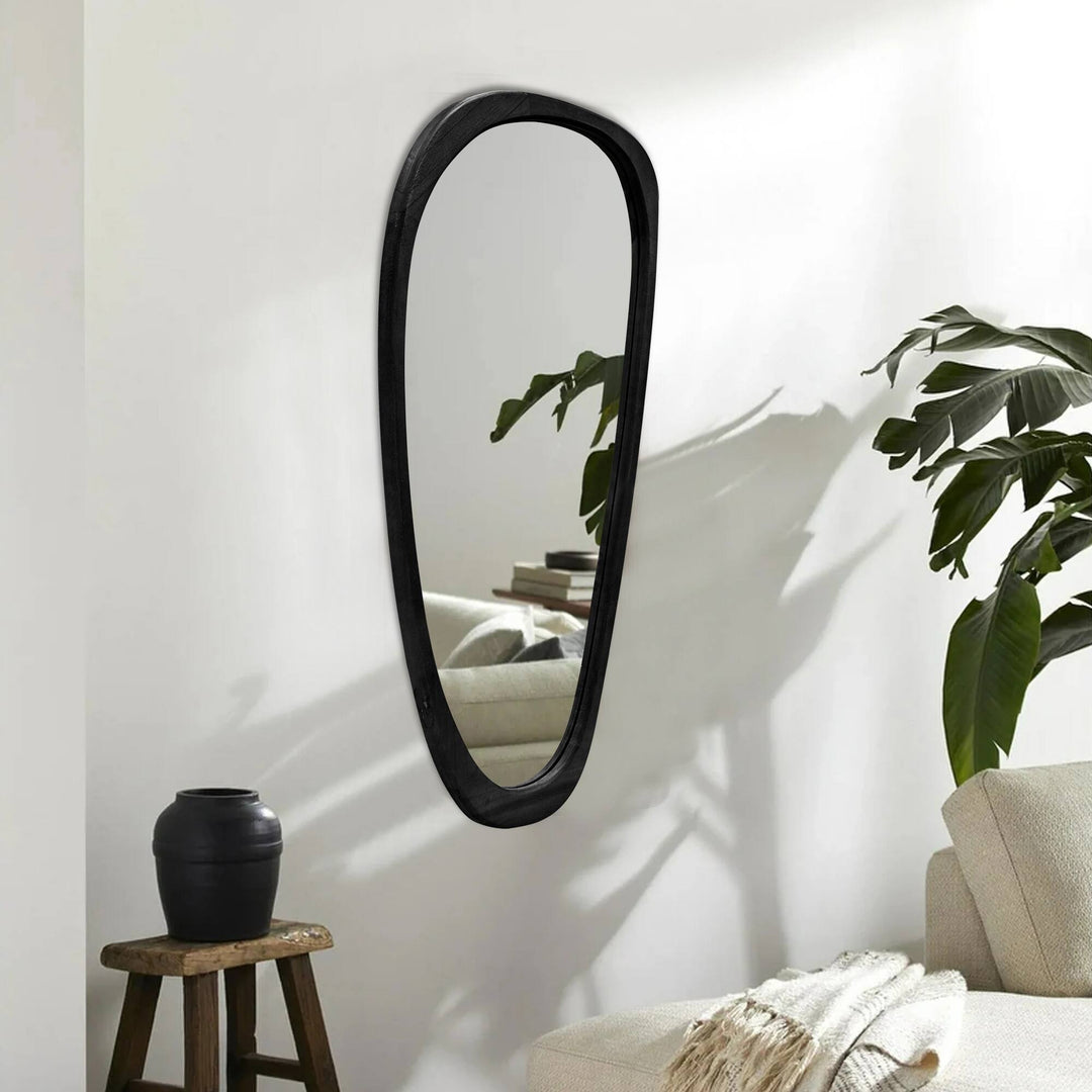 Irregular Mirror Asymmetrical Wood Wall Mirror