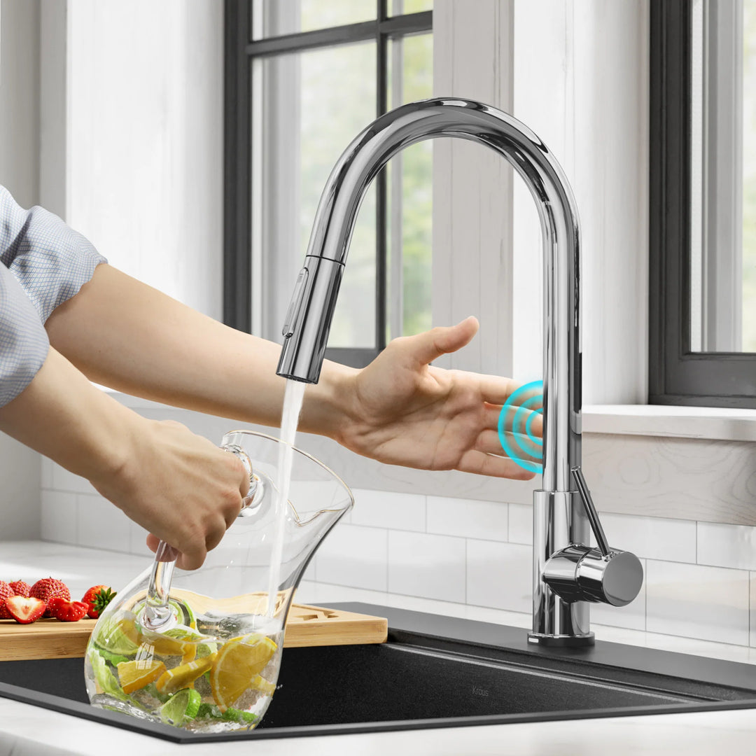2-Function 1-Handle 1-Hole Pulldown Sprayer Brass Kitchen Faucet