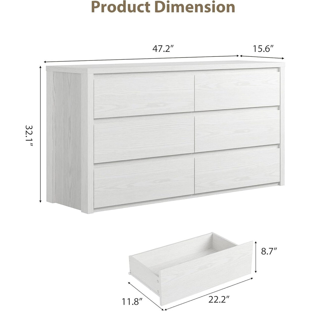 7-Drawer Dresser for Bedroom,Wide Wood Chest with Handle-Free Design,Modern Storage Cabinet for Living Room or Entryway