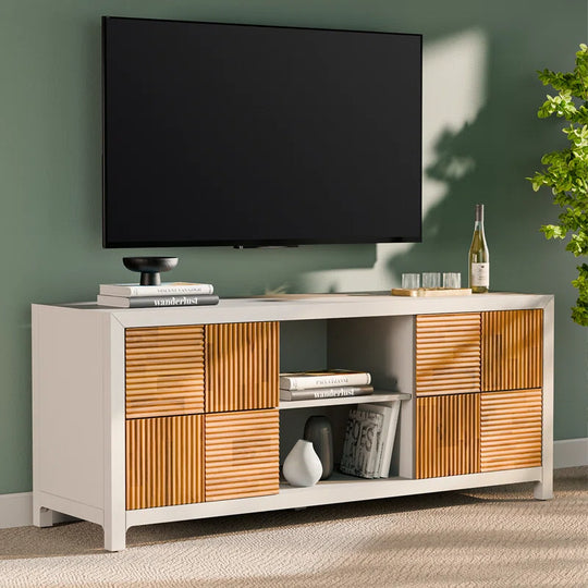 Vivian Jade Solid Wood Fully Assembled TV Stand for Tvs up to 60"