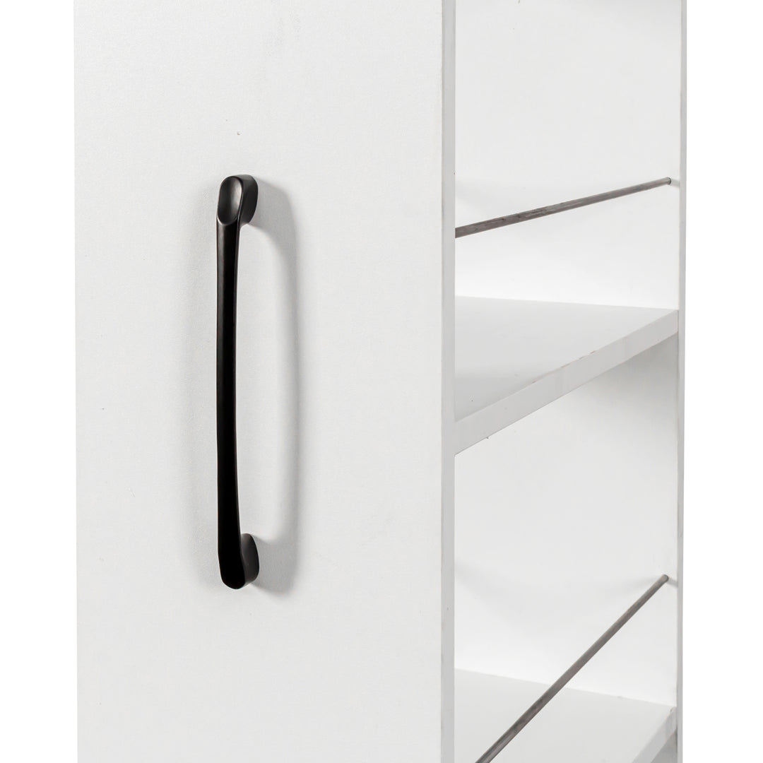 7-Tier Rolling Storage Shelf, Modern Pull-Out Organizer with Single-Sided Access for Kitchen, Living Room, Pantry